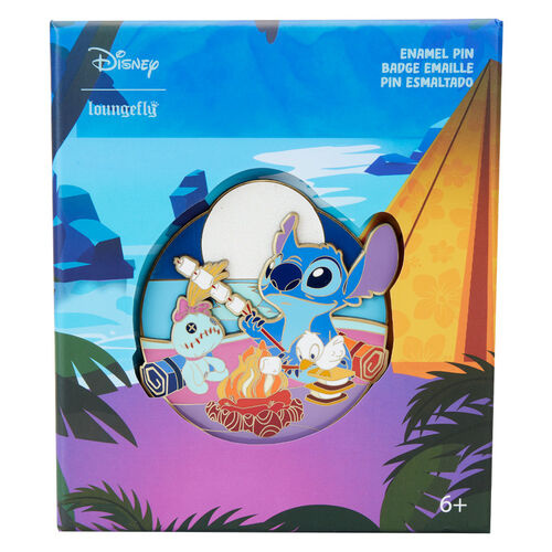COLLECTOR BOX PIN LOUNGEFLY DISNEY STITCH CAMPING CUTIES 3