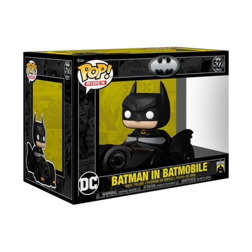 FIGURA POP RIDES DLX: BATMAN 85TH - BATMAN W/BATMOBI