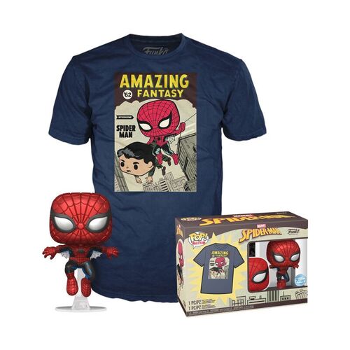 CAJA DAADA POP&TEE: SPIDER-MAN- COMIC COVER MT- L