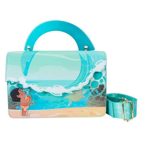 BOLSO CRUZADO LOUNGEFLY DISNEY MOANA OCEAN WAVE HANDLE