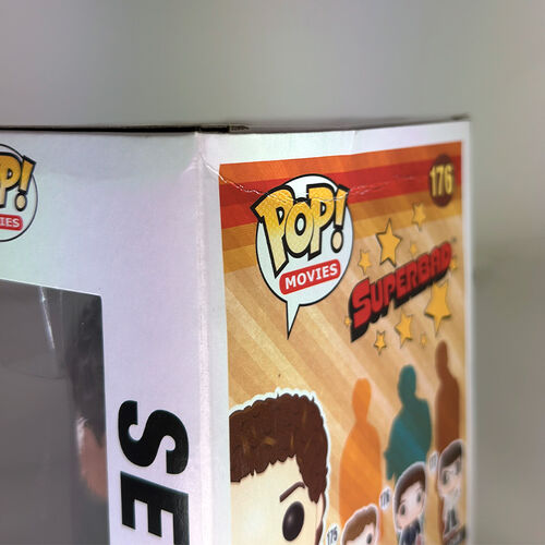 CAJA DAADA Y FALLO DE PINTURA FIGURA POP SUPERBAD - SETH