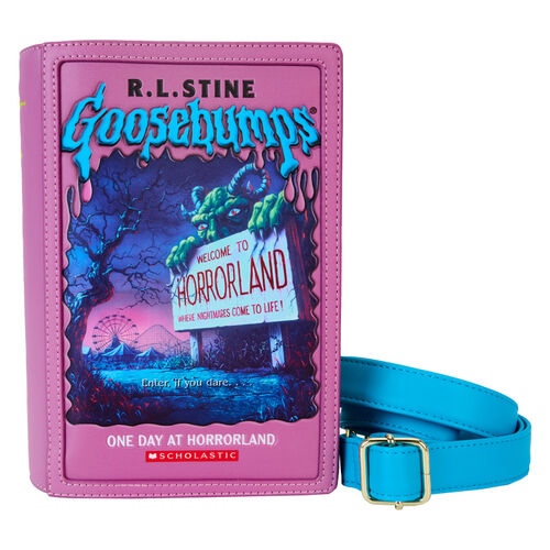 BOLSO CRUZADO LOUNGEFLY GOOSEBUMPS ONE DAY AT HORRORLAND BOOK