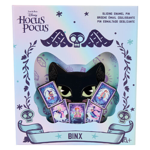 COLLECTOR BOX PIN LOUNGEFLY DISNEY HOCUS POCUS TAROT BINX GLOW IN THE DARK SLIDING 3