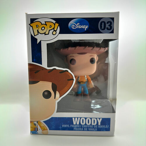 CAJA DAADA, FALLO DE PINTURA Y PEGAMENTO FIGURA POP TOY STORY WOODY 1