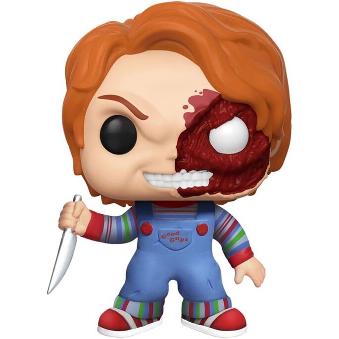 FIGURA POP CHUCKY EL MUÑECO DIABÓLICO - CHUCKY HALF EXC