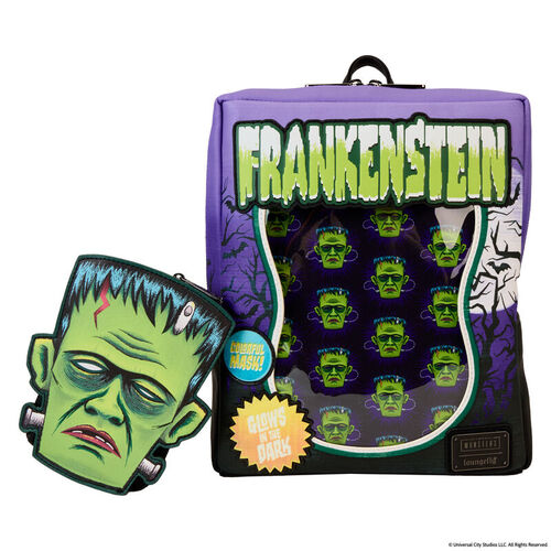 MINI MOCHILA LOUNGEFLY UNIVERSAL MONSTERS FRANKENSTEIN NEON MASK