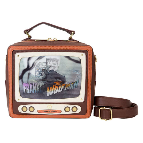 BOLSO CRUZADO LOUNGEFLY UNIVERSAL MONSTERS VINTAGE TV TRIPLE LENTICULAR