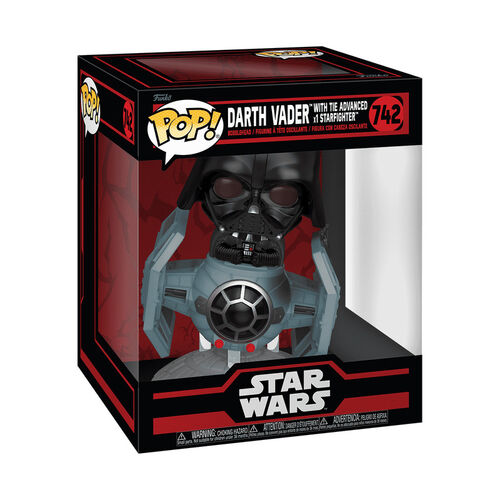 FIGURA POP RIDES DLX: STAR WARS: DARK SIDE - DARTH VADER WITH TIE ADVANCED X1 STARFIGHTER