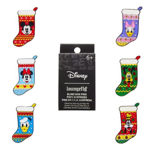 MYSTERY BOX PIN LOUNGEFLY MICKEY AND FRIENDS XMAS STOCKINGS