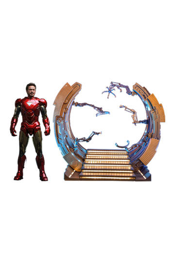 Marvel Los Vengadores Figura Movie Masterpiece Diecast 1/6 Iron Man Mark VI (2.0) with Suit-Up Gantry 32 cm